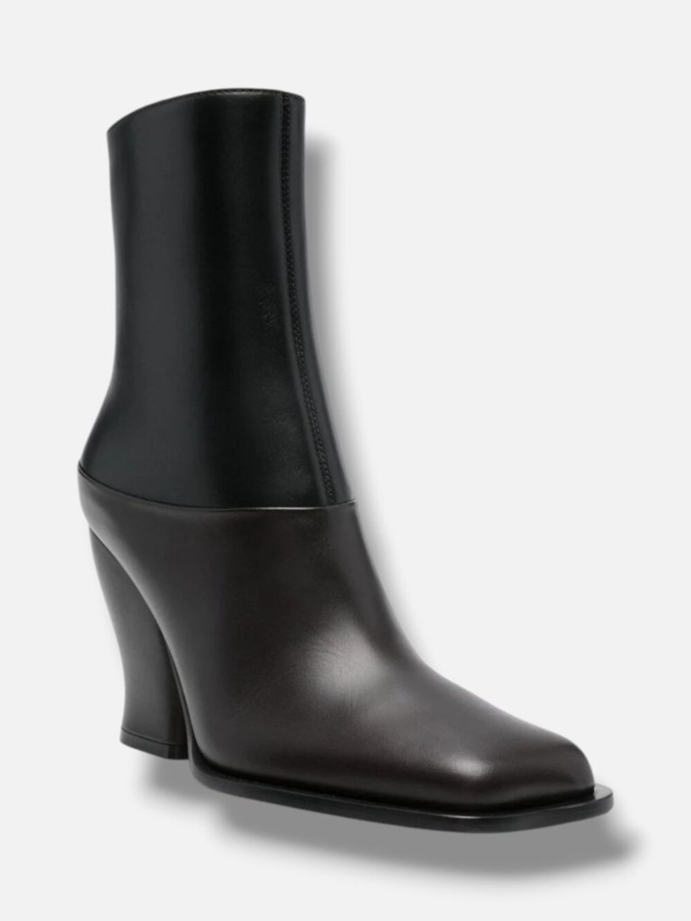LOEWE Women's Black Brown Onda Two-Tone Leather Ankle Boot Shoes Size EU:36 US:6